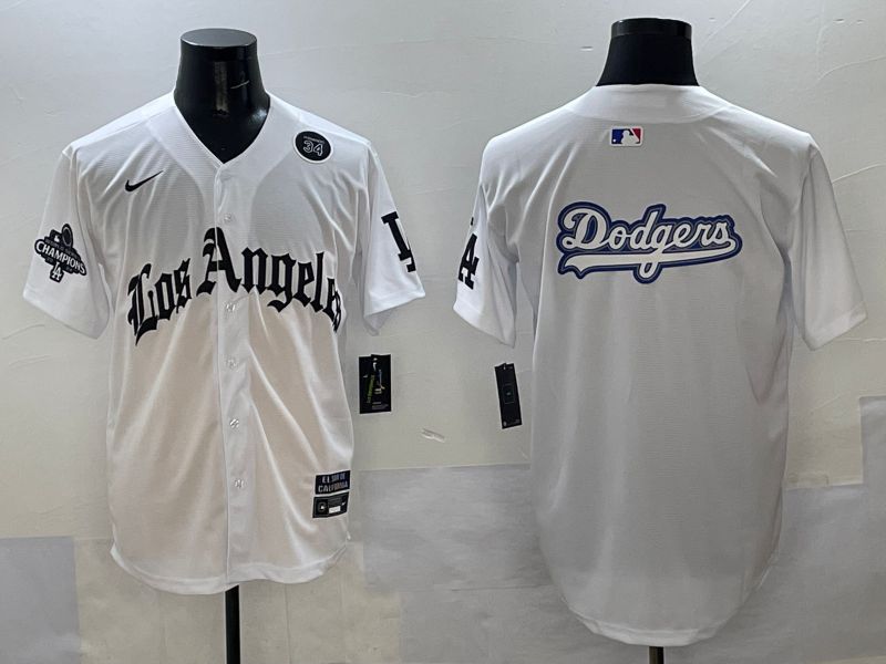 Men Los Angeles Dodgers Blank White Five generations Joint Name 2025 Nike MLB Jersey style 57->los angeles dodgers->MLB Jersey